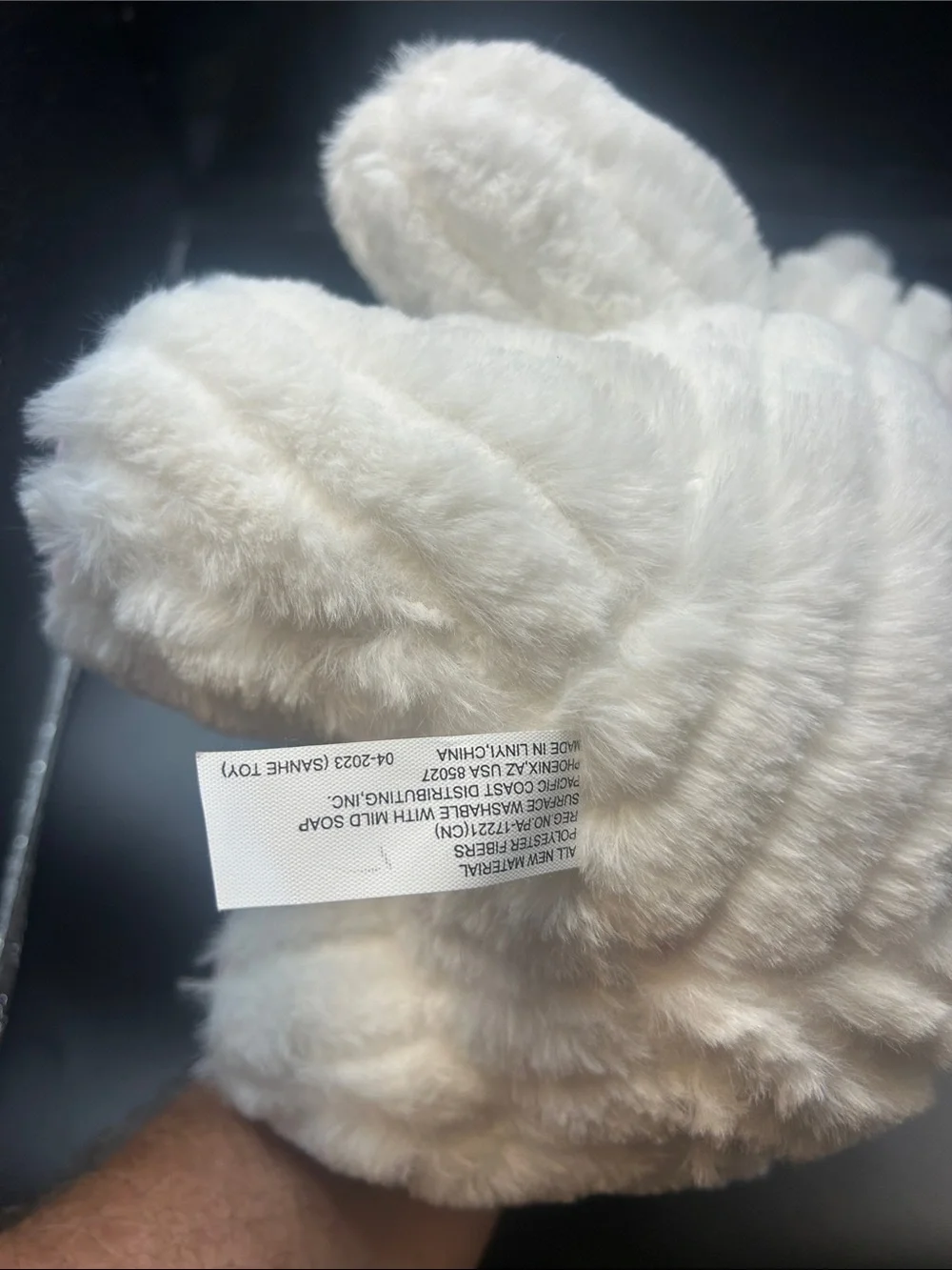 Plush White Unicorn Stuffed Animal with Pink Snout and Gold Horn